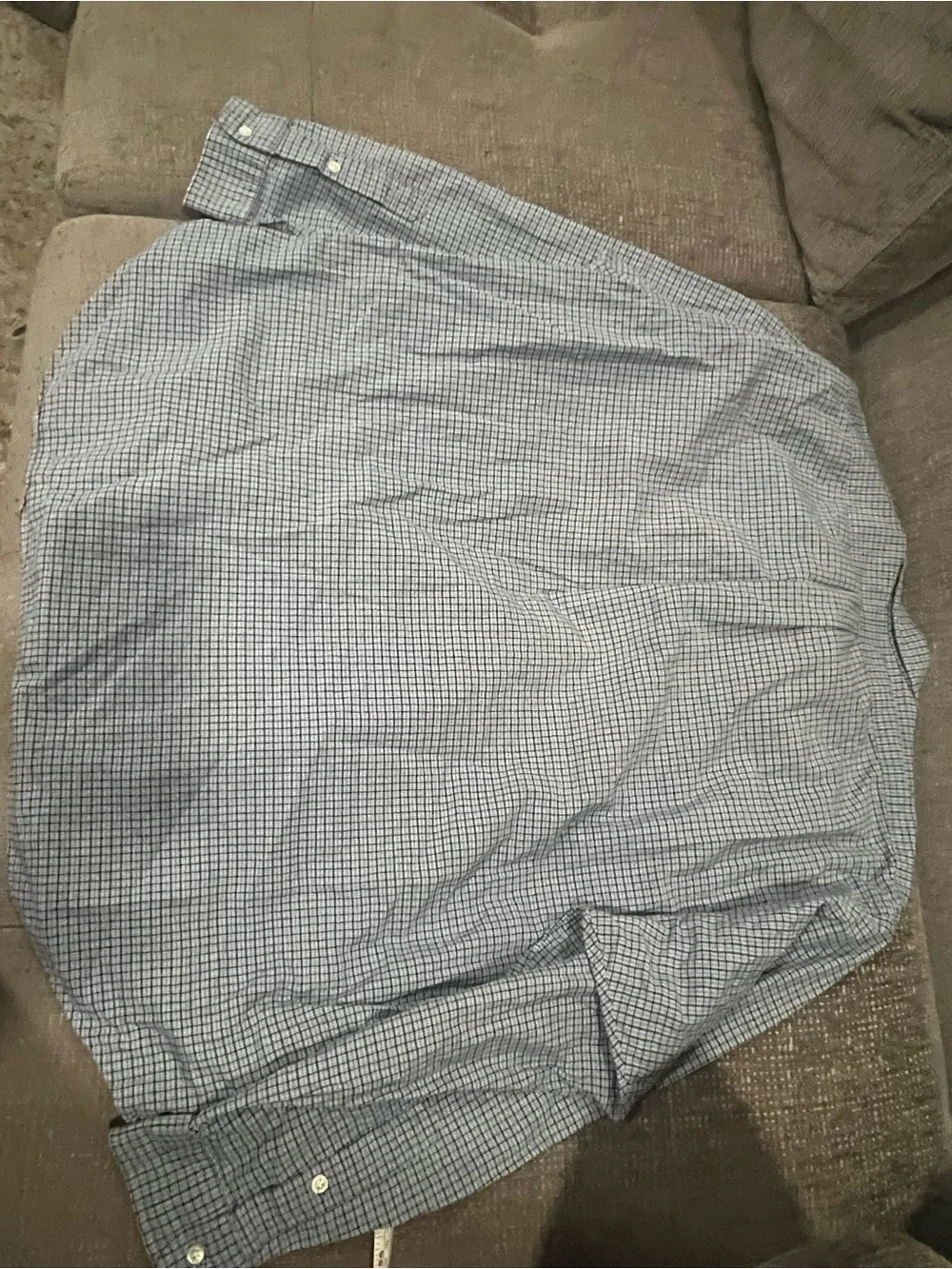 Polo by Ralph Lauren Light Blue & White Checked Button-Down Shirt. M29